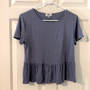 Old Navy Blue Peplum Crop Top